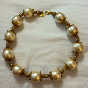 Vintage Miriam Haskell Pearl and Diamante Necklace